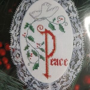 VTG Designs for the Needle Christmas Ornament Cross Stitch Kit 1243 PEACE